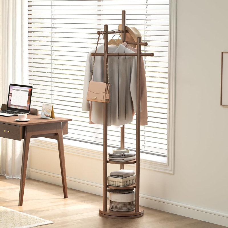Gerrod Freestanding Coat Rack, Walnut