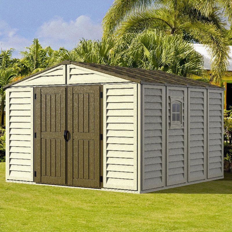 Woodbridge Plus 10.5 ft. W x 10.5 ft. D Vinyl Storage Shed with Foundation