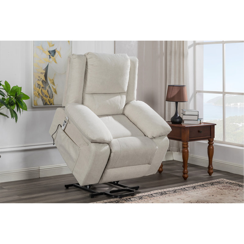 Fauteuil inclinable électrique avec massage, poche latérale, Gris clair