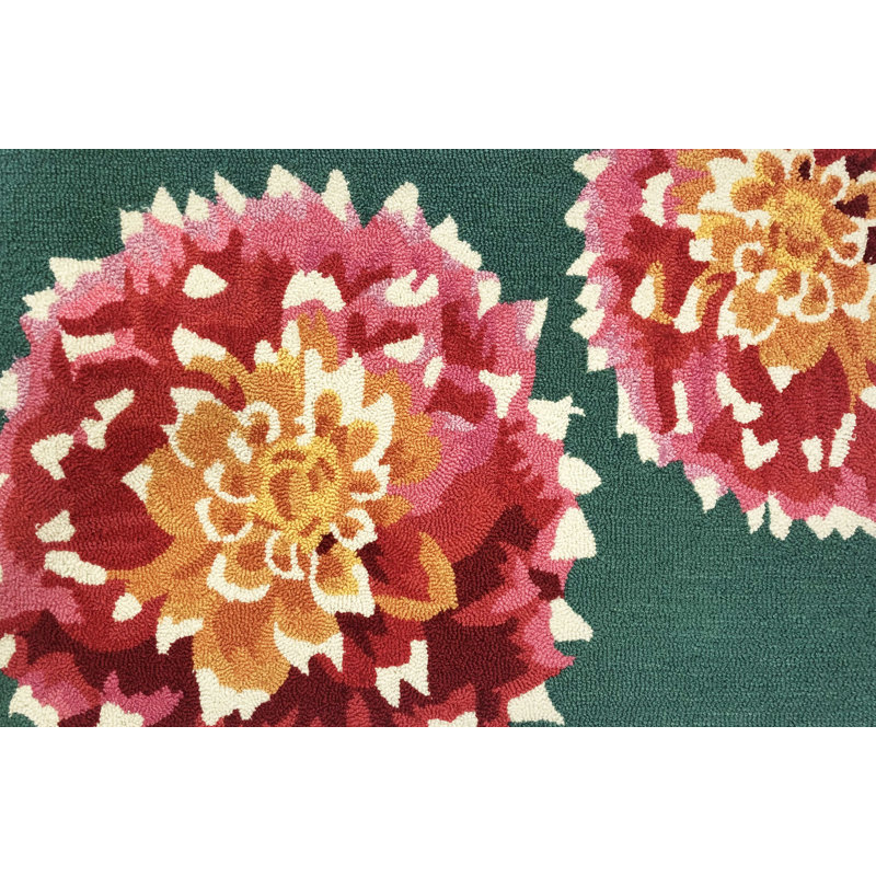 Ronmel Looped / Hooked Floral Indoor Rug, Rectangle 2'6" x 4'