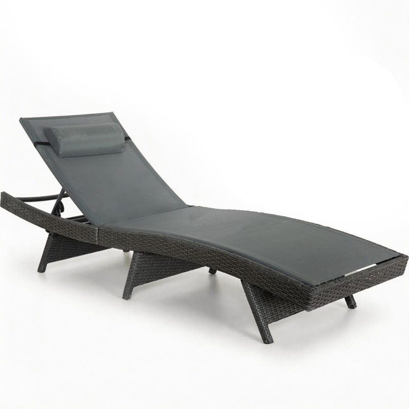 All Weather Outdoor Patio Wicker Chaise Lounge Chair