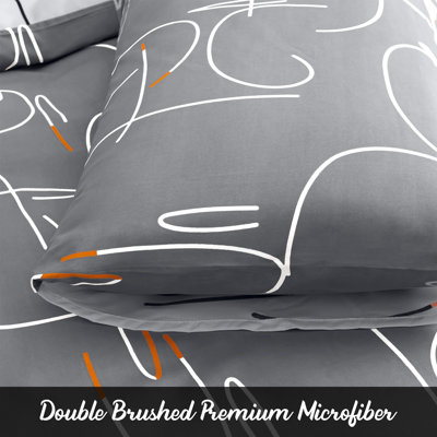 Premium Reversible Duvet Cover Set with Zipper Closure and Corner Ties