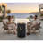 26" Propane Fire Pit, Outdoor Gas Patio Fire Pit 40,000 BTU, Cylindrical Concrete Fire Pit with Hidden 20lb Tank Storage, Modern Textured Fire Column, Includes Lava Rocks & Waterproof Cover –Dark Grey