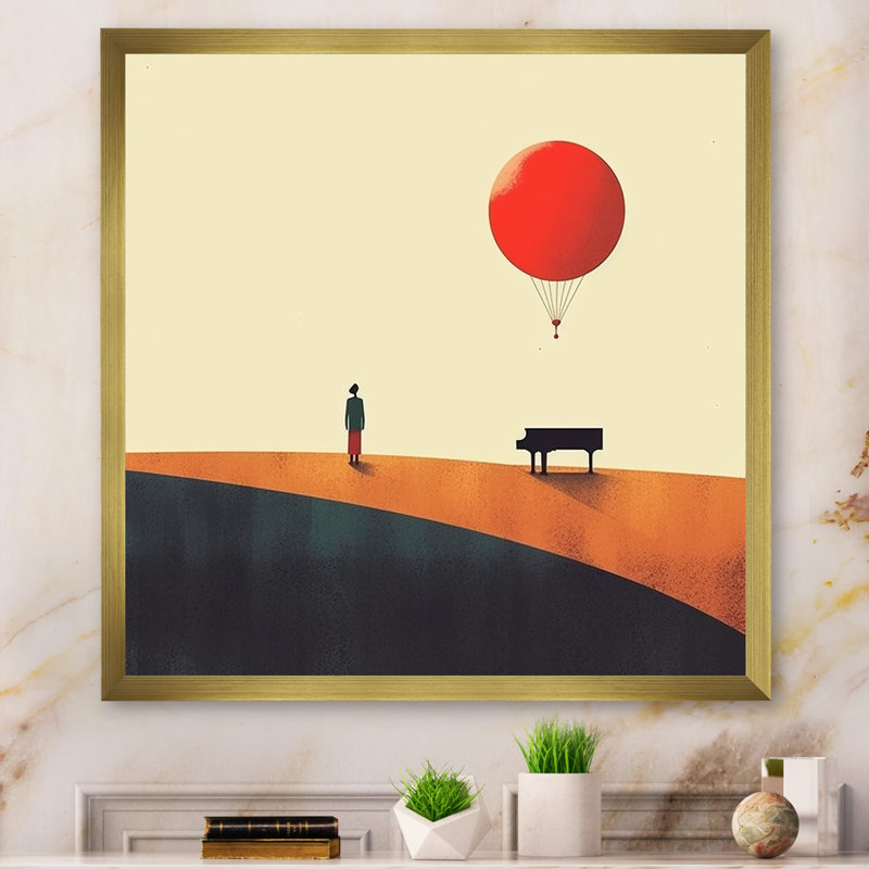 Minimalisme solidaire paysage VII, H 30 po x l 30 po x P 1 po, Encadrement doré