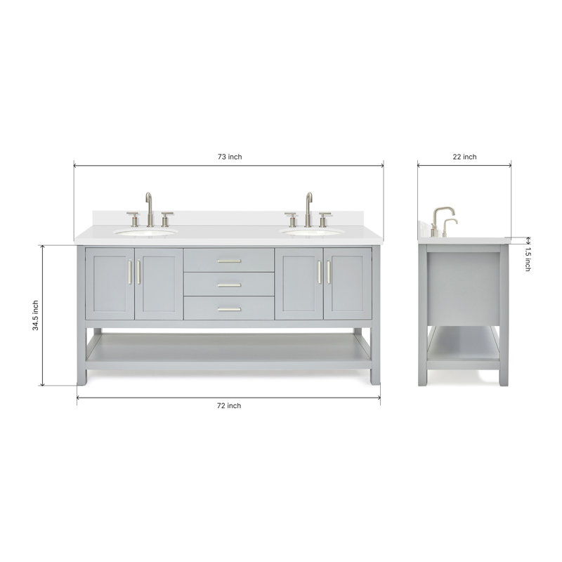 Magnolia Bath Vanity Oval Basin S073DWQ, Gray, Oval