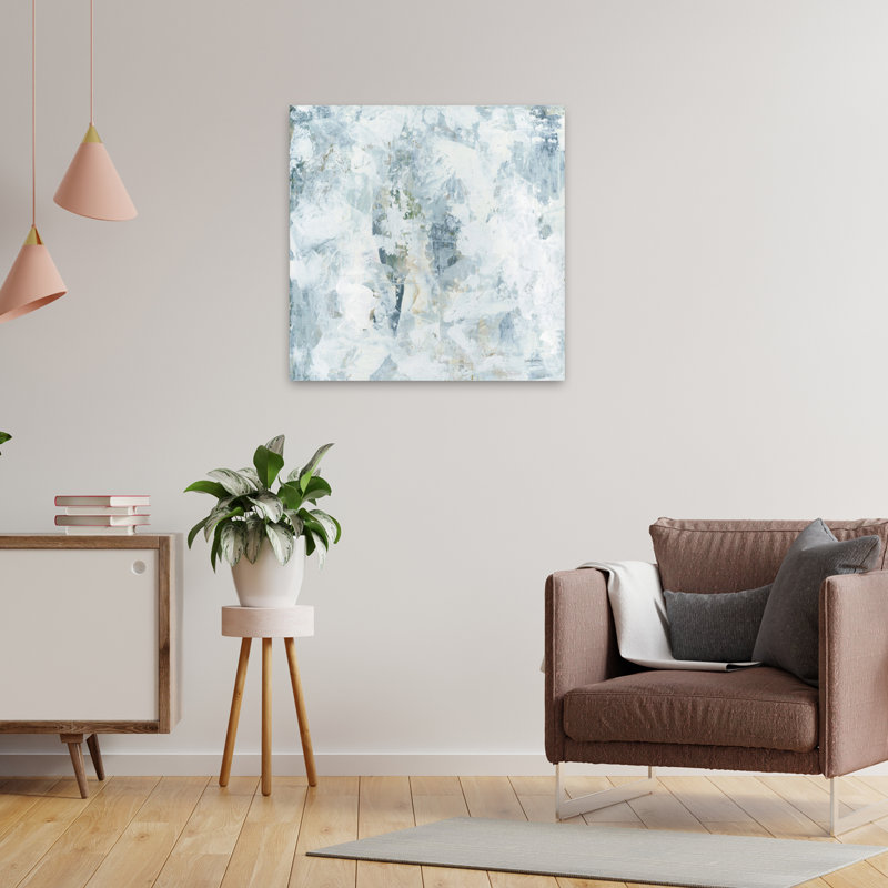 Art contemporain gris pâle III, H 24 po x l 24 po