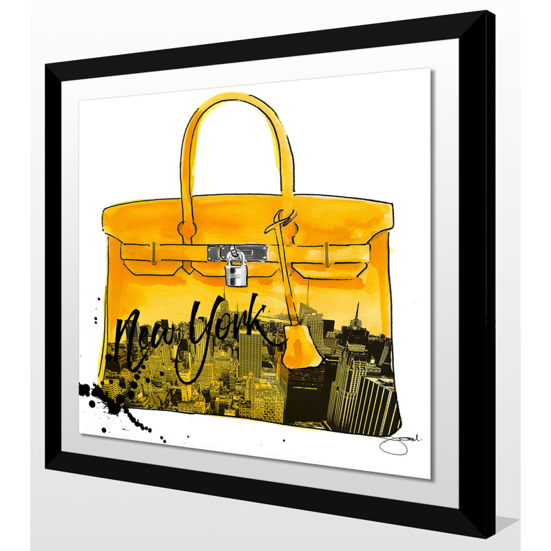 « yellow new york », impression, H 37,5 po x l 37,5 po x P 1 po, Cadre noir