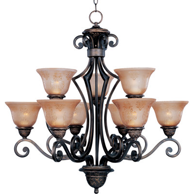 Hopson 9-Light Dimmable Shaded Chandelier 