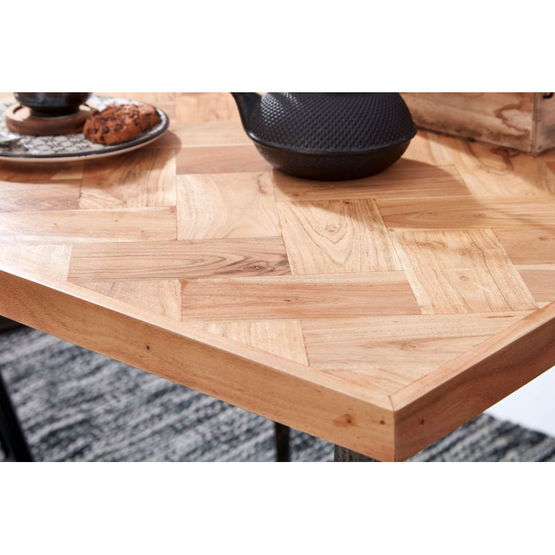 Farr Acacia Solid Wood Top Metal Base Dining Table