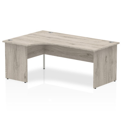 Zetta L-Shaped Solid Wood Base Executive Desk