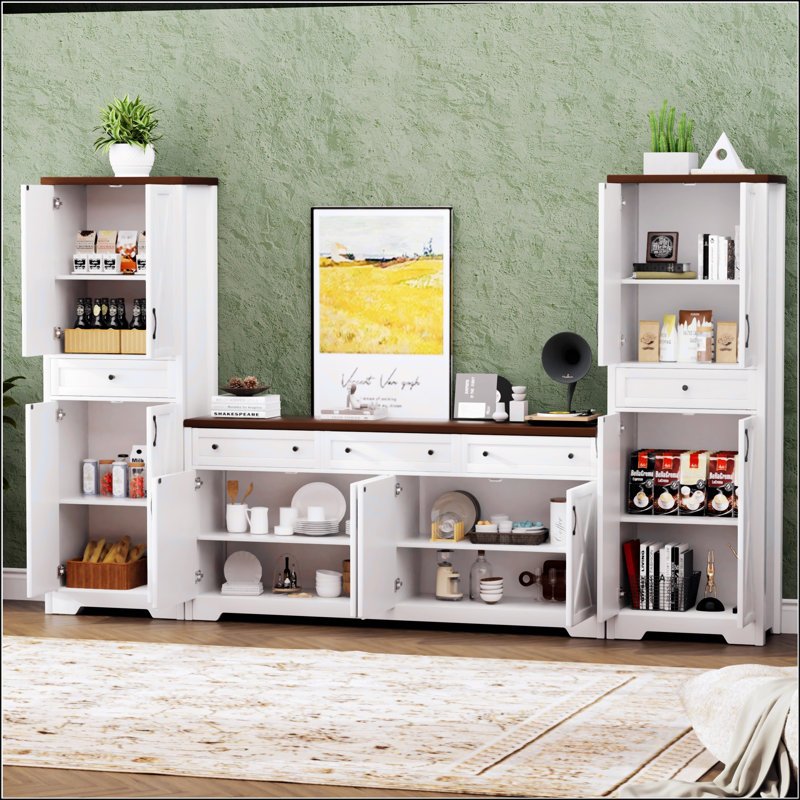 Armoire murale multifonctionnelle avec beaucoup de rangement, idéale pour les salons modernes