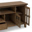 Meuble télé en bois massif de style transitionnel l 72 po pour téléviseurs de 80 po ou moins avec quatre armoires, deux tiroirs et tablettes réglables Artisan-1776435769