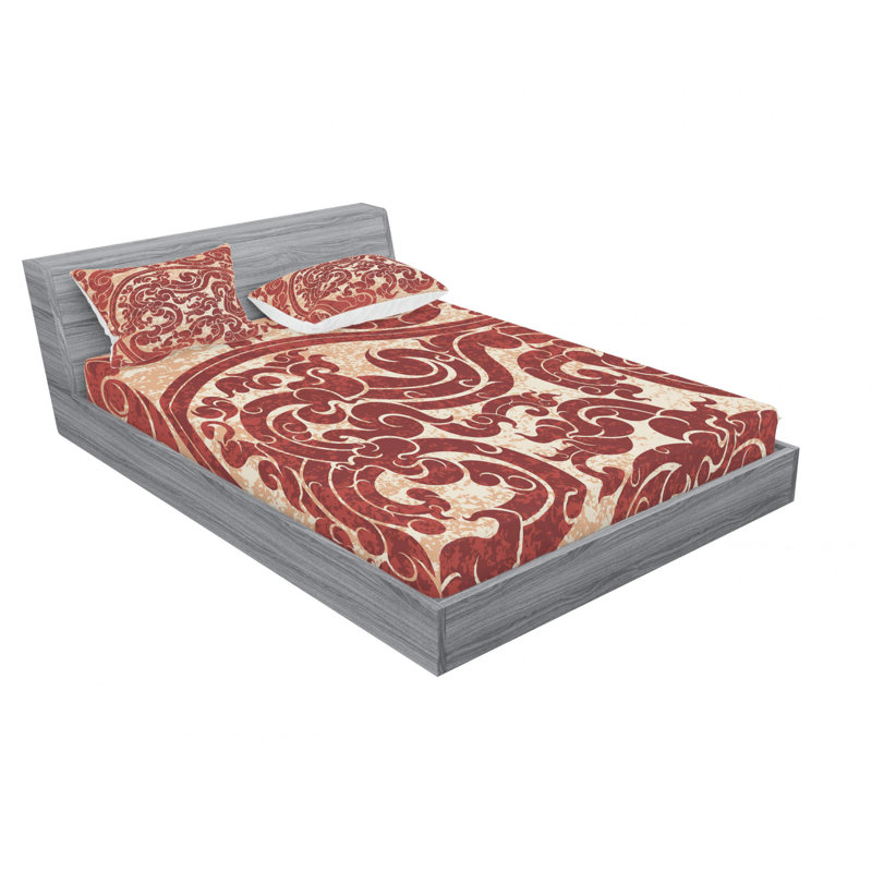 Microfiber Paisley Sheet Set, Queen Sheet Set + Fitted Sheet + 2 Pillowcases