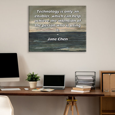 Toile tendue d'ArtsyQuotes par Jane Chen: «La technologie est seulement un outil qui peut aider à atteindre l'intention de la personne qui l'utilise.»