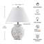 Lampe de table en céramique de 21 po avec finition à la main, base gris vieilli, abat-jour empire blanc, éclairage ambiant doux pour le comptoir de la cuisine de la chambre à coucher du salon
