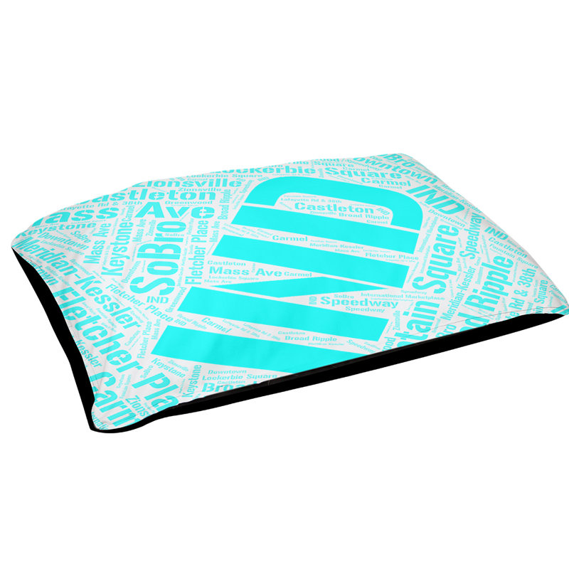 Oreiller rectangulaire designer, Moyen L 40 po x l 30 po, Cyan, Indianapolis