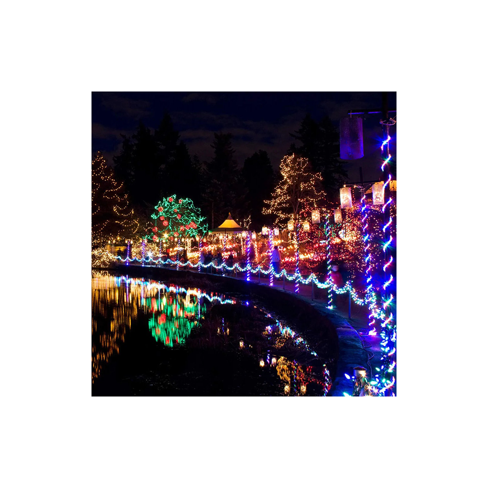 Outdoor LED String Lights with Modes, Multicolor, 787"