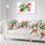 Fleurs d'été en différentes couleurs - Coussin décoratif à imprimé floral