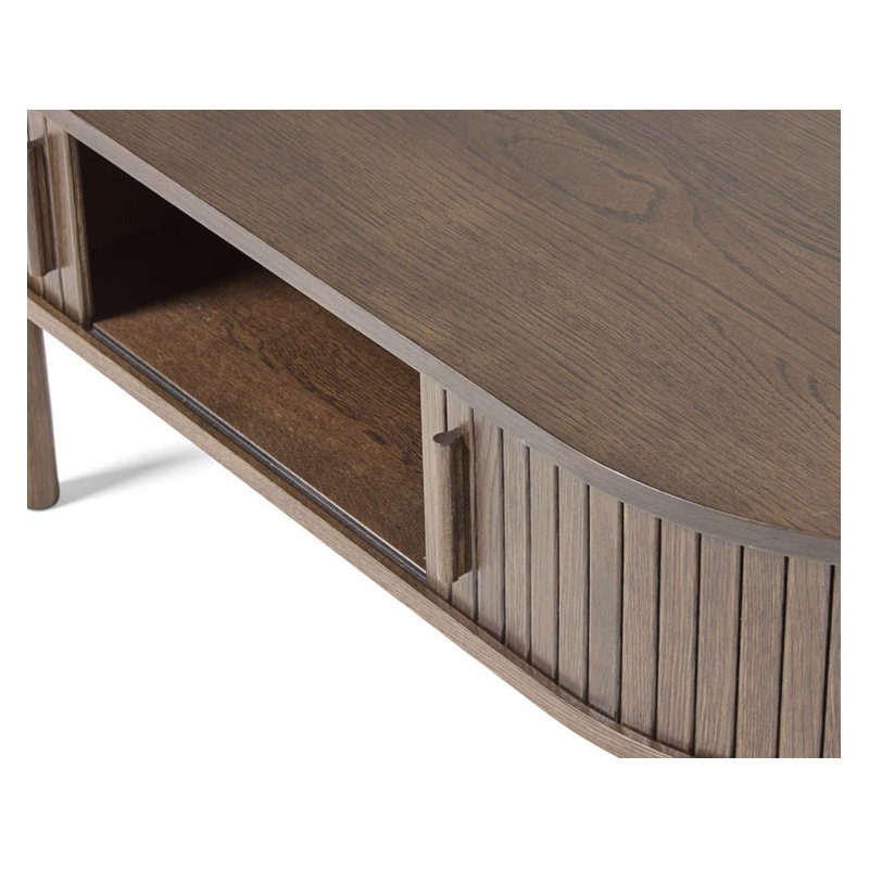 Tarcha Coffee Table with Storage, Dark Brown Wood