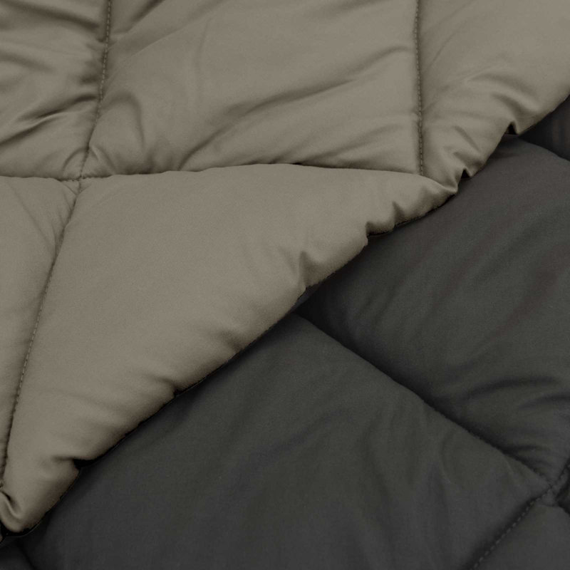 Microfiber Solid Colour Bedspread, Single, Light Grey/Anthracite