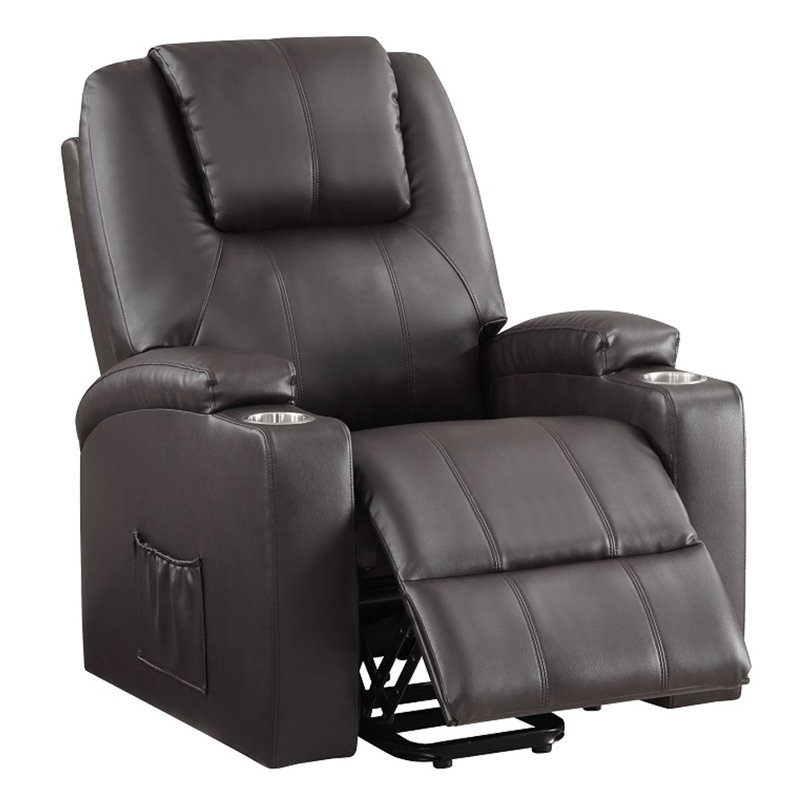 Fauteuil inclinable Chipoletti avec lève-personne électrique et massage, Brun