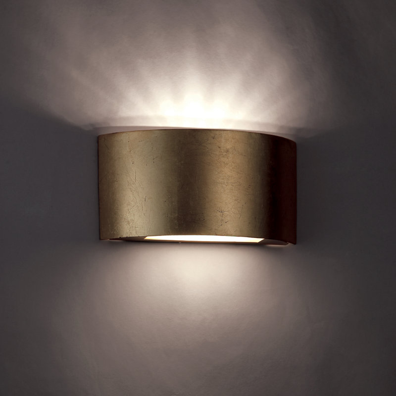 Barre d'éclairage de salle de bain 1 lumière Palladian, Feuille d'or