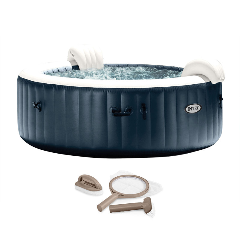 Intex Purespa Plus Portable Inflatable Hot Tub Bubble Jet Spa W/ Accessory Kit