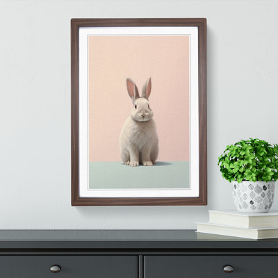 XYZ-FRM-V1223-5346 Rabbit Minimalism No.2 - Single Picture Frame Print on Wood