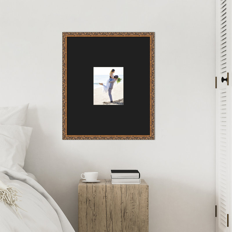 Cadre photo en bois antique bronze, Noir lisse, 22 x 26 emmêlés à 8 x 10