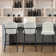 Modern Counter Height Bar Stools Set of 3, 28 Inch Sherpa Boucle Upholstered Bar Stools with Back, 18" Seat Wide Island Stools with Black Metal Frame for Kitchen Counter/Breakfast Bar