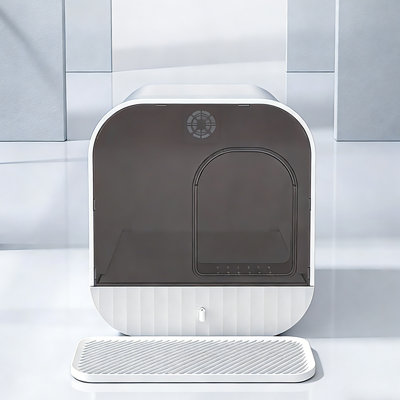 Fully Enclosed Drawer Cat Litter Box With Modern Curved Entrance