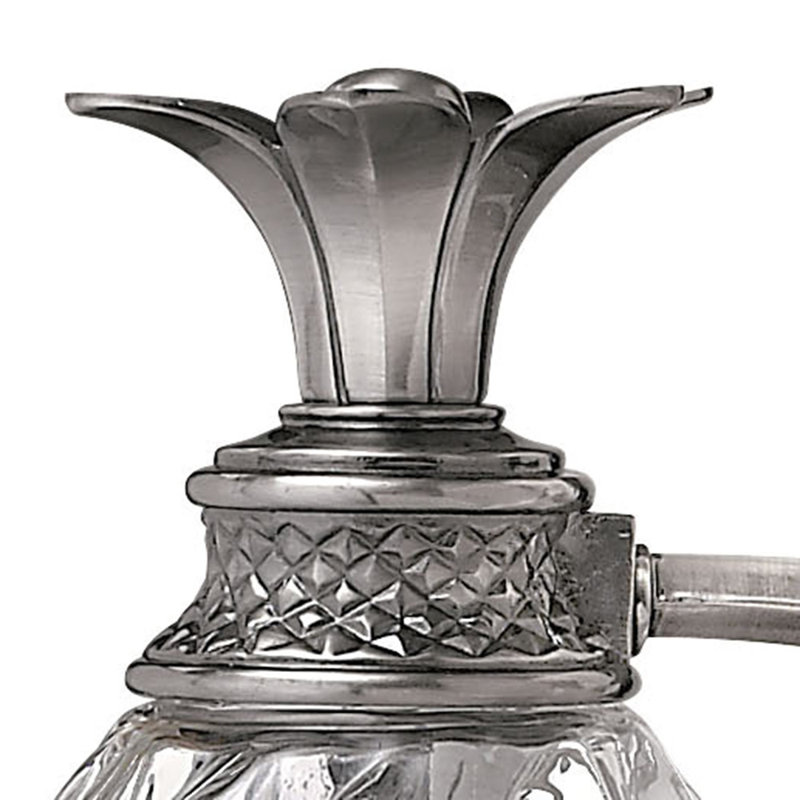 Polished Antique Nickel 4-Light Outdoor Vanity with Clear Optic Glass