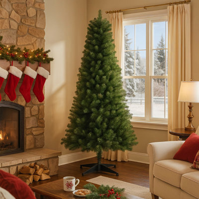 Arbre de Noël artificiel non éclairé 6 pi avec 490 pointes, branches en PVC, vert classique pour la décoration intérieure