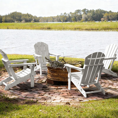 Ensemble de chaises pliantes HDPE Adirondack d'extérieur résistantes aux intempéries avec porte-gobelet 4 pièces