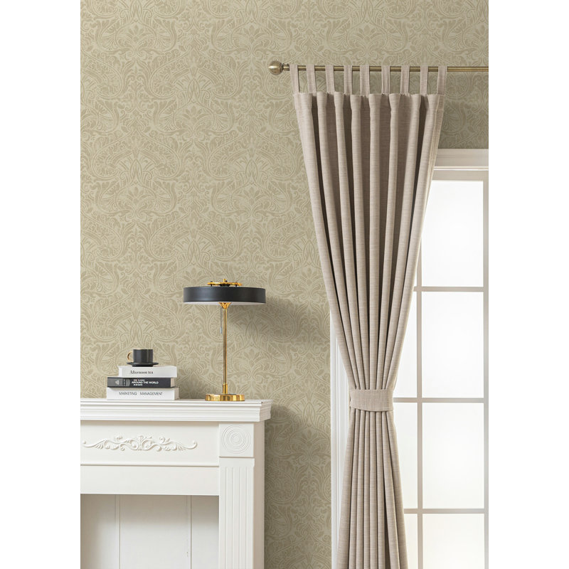  Papier peint damassé Twain Designs, Beige métallique