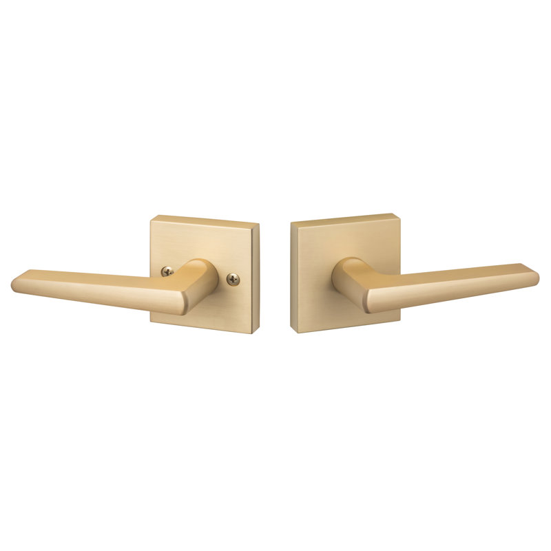 Basel Square Passage Lever, Satin Brass