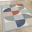 Tapis géométrique gris / bleu / orange Rocha-824933991
