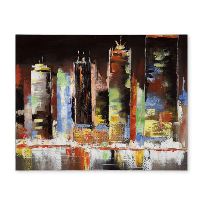 Cityscape by Night Polyester Placemat | Modern Home Decor