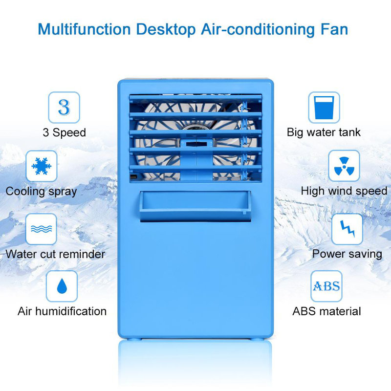 Ventilateur personnel oscillant 9,6 po, bleu