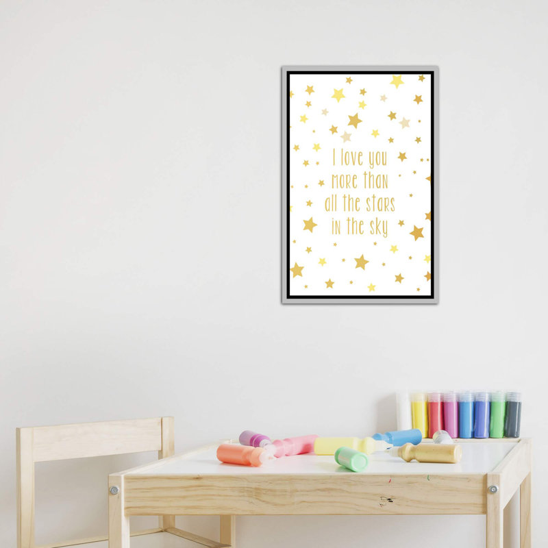 Love You More Art, Toile avec cadre argenté, H 48 po x l 32 po x P 1,5 po