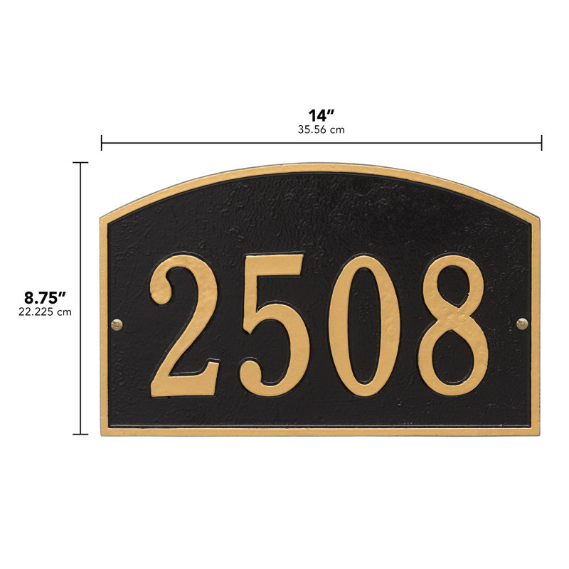 Plaque d'adresse murale sur 1 ligne Legacy, Noir/or, Oui