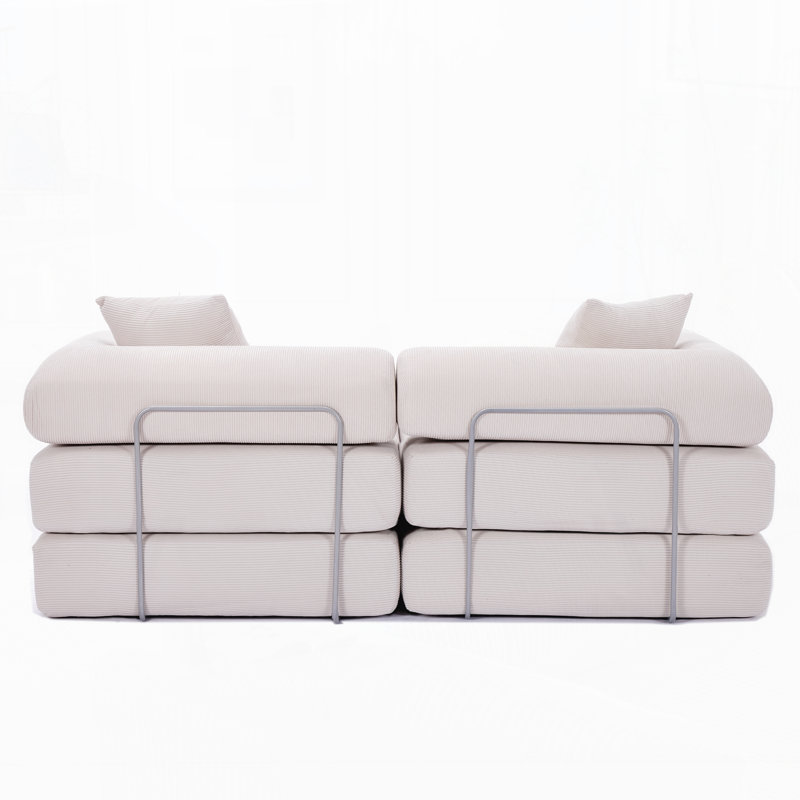 Canapé-lit modulaire pour appartement, canapé-lit convertible, Beige