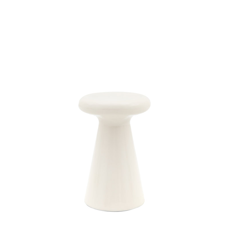 Mihe Pedestal End Table, Cream