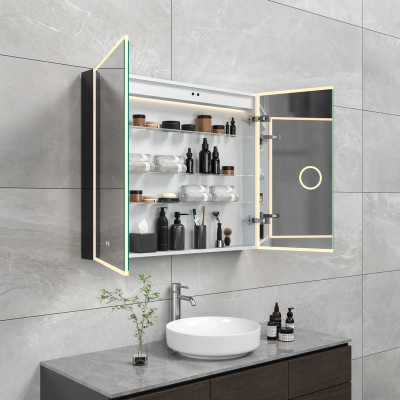 Armoire à pharmacie à miroir de salle de bain 30 pouces x 36 pouces Kingston, Astra, 30 po x 36 po, Rectangulaire