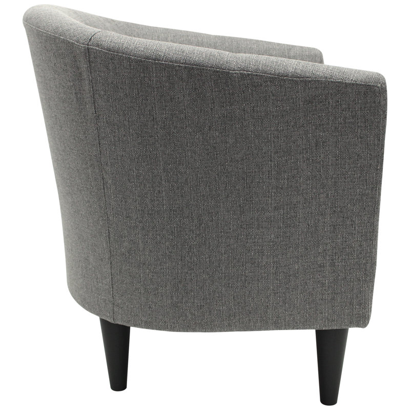 Fauteuil demi-tonneau l 31,5 po Kronos, Mélange de polyester gris, Noir
