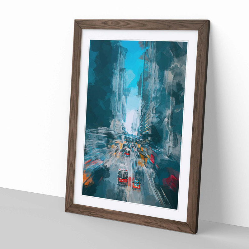 Toronto in Canada in Abstract - Picture Frame Graphic Art Print, 91cm H x 60cm W x 2cm D, Walnut
