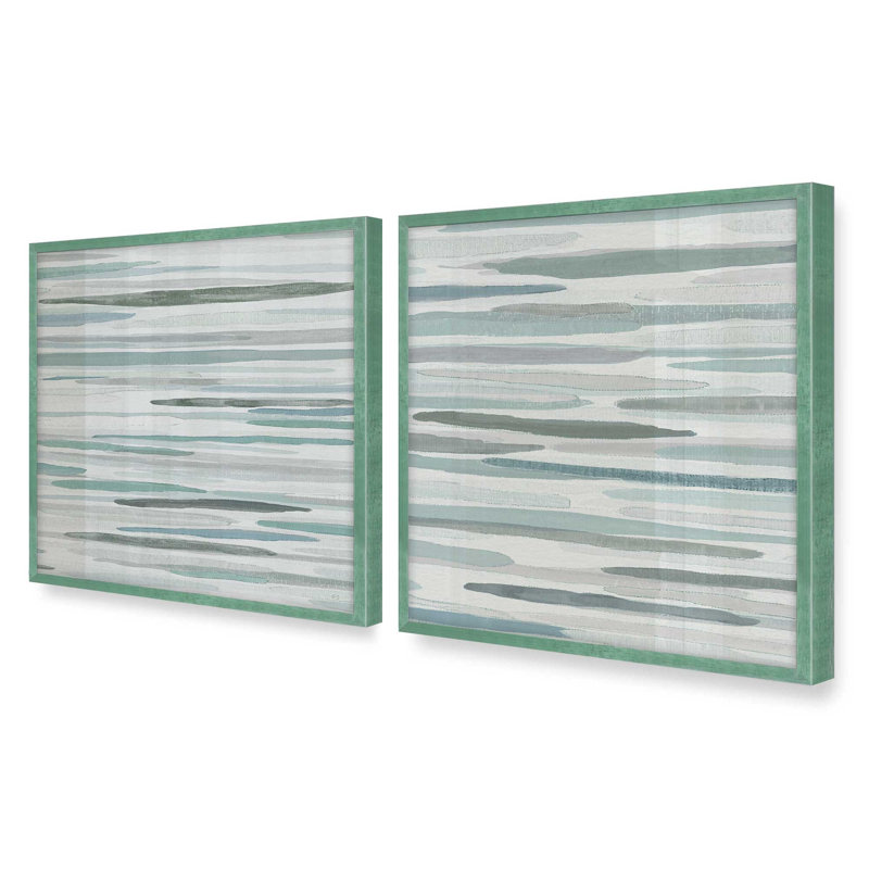 «Cresting Calm», ensemble de 2 reproductions sur papier mat d'archives dans un cadre, Citronnelle, H 21,5 po x l 21,5 po