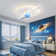 Sille Acrylic LED Flush Mount,LED children ceiling lamp, moon surface astronaut design ceiling light, dimmable boys and girls room light with remote control