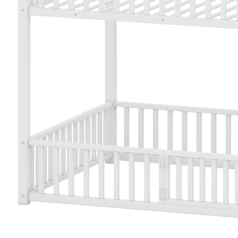 Cadre de lit superposé avec échelle de rangement, White