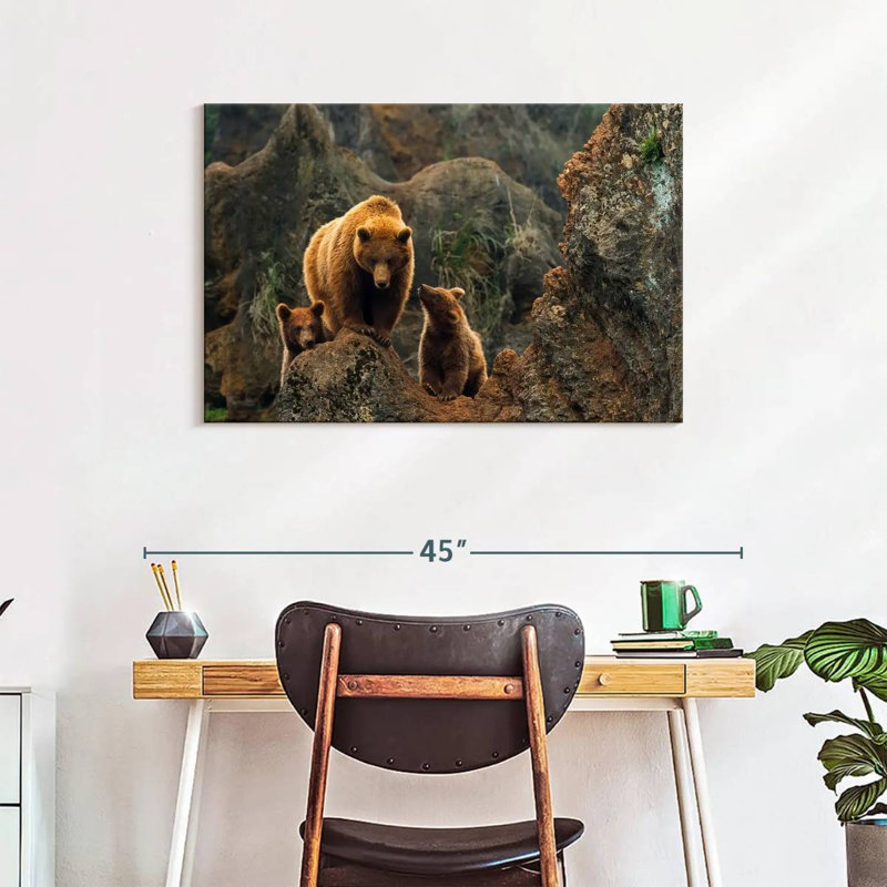 Ours bruns et petits, H 24 po x l 36 po